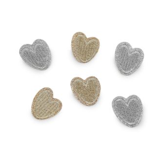 Ruhára vasalható felvarró szív lurexsz folt