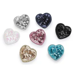 Vasalható varrható flitteres matrica szív