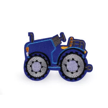   Ruhára vasalható felvarró folt traktor - 2 kobaltkék (30 db-os csomagolás)