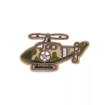   Vasaltható varrható matrica autók, robogó foltok - 5 khaki helikopter (10 db-os csomagolás)