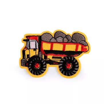   Ruhára vasalható folt traktor, daru, autó, kotrógép, tüzoltók - 3 sárga teherautó (10 db-os csomagolás)
