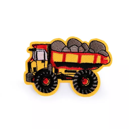 Ruhára vasalható folt traktor, daru, autó, kotrógép, tüzoltók