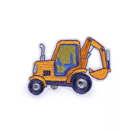 Ruhára vasalható folt traktor, daru, autó, kotrógép, tüzoltók
