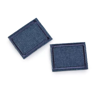  Vasalható varrható folt 3x4 cm - 2 kék delta (40 db-os csomagolás)