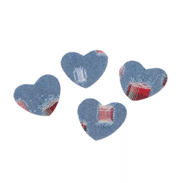   Vasalható matrica szív jeans - 1 világoskék (30 db-os csomagolás)