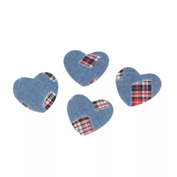   Vasalható matrica szív jeans - 1 világoskék (30 db-os csomagolás)