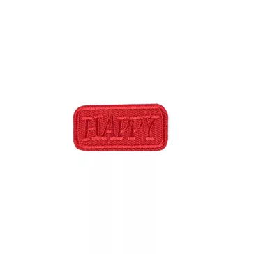   Felvasalható címke Happy, folt - 5 piros (100 db-os csomagolás)