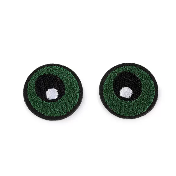 Vasalható matrioca / ovis jel szemek Ø2,7 cm - 3 zöld (10 db-os csomagolás) Vasalható matrioca / ovis jel szemek Ø2,7 cm - 3 zöld (10 db-os csomagolás)