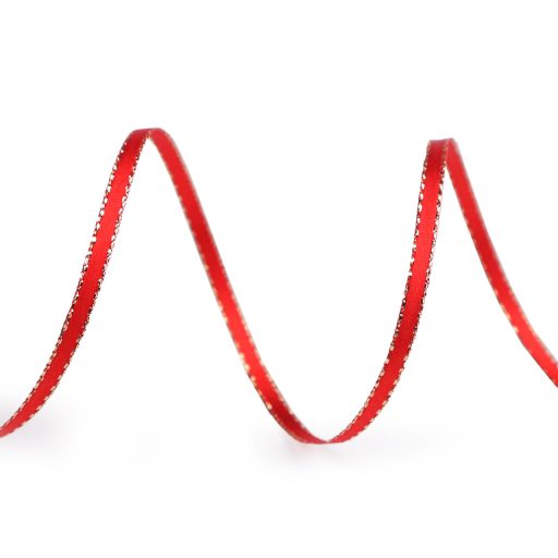 Atlasz szalag kétoldalas lurexel szélessége 3 mm