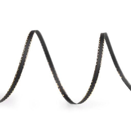 Atlasz szalag kétoldalas lurexel szélessége 3 mm