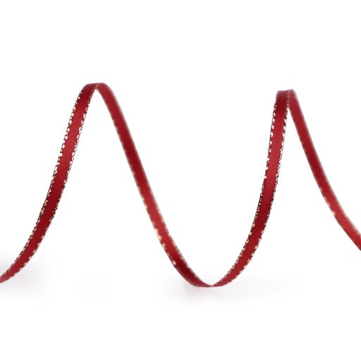 Atlasz szalag kétoldalas lurexel szélessége 3 mm