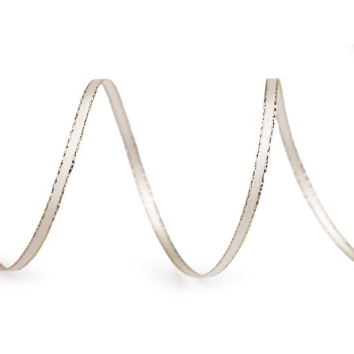 Atlasz szalag kétoldalas lurexel szélessége 3 mm