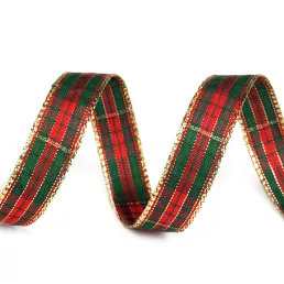 Kockás szalag lurexel szélessége 15 mm