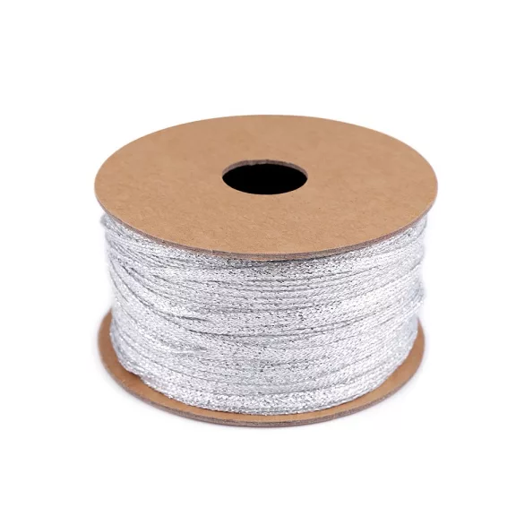 Lurex szalag / brokát szélessége 3 mm alkalmi / karácsonyi - 2 ezüst (200 m-os csomagolás) Lurex szalag / brokát szélessége 3 mm alkalmi / karácsonyi - 2 ezüst (200 m-os csomagolás)