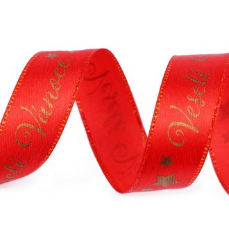   Karácsonyi szatén szalag vidám karácsonyi szélessége 20 mm