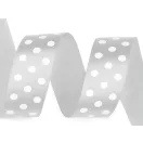 Pöttyös zatén szalag szélessége 25 mm - 5 piros (10 m-os csomagolás)