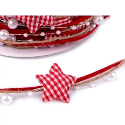 Karácsonyi szalag csilag és gyöngy