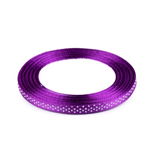 Szatén szalag pöttyökkel szélessége 6 mm