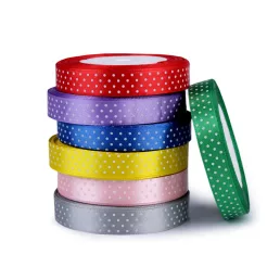 Szatén szalag pöttyökkel szélessége 15 mm