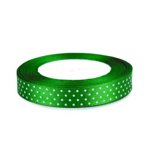 Szatén szalag pöttyökkel szélessége 15 mm
