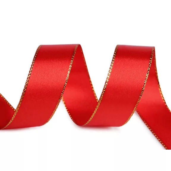 Atlasz szalag lurexdróttal szélessége 25 mm - 123 piros arany (25 m-es csomagolás) Atlasz szalag lurexdróttal szélessége 25 mm - 123 piros arany (25 m-es csomagolás)