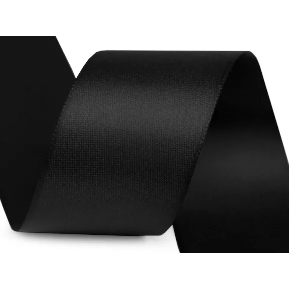 Atlasz selyemszalag kétoldalas szélessége 40 mm matt - 900 fekete (100 m-os csomagolás) Atlasz selyemszalag kétoldalas szélessége 40 mm matt - 900 fekete (100 m-os csomagolás)