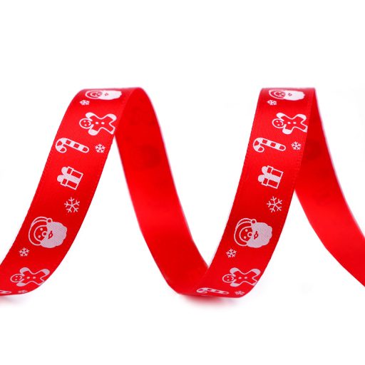 Karácsonyi szatén szalag csillag, mikuiás szélessége 16 mm