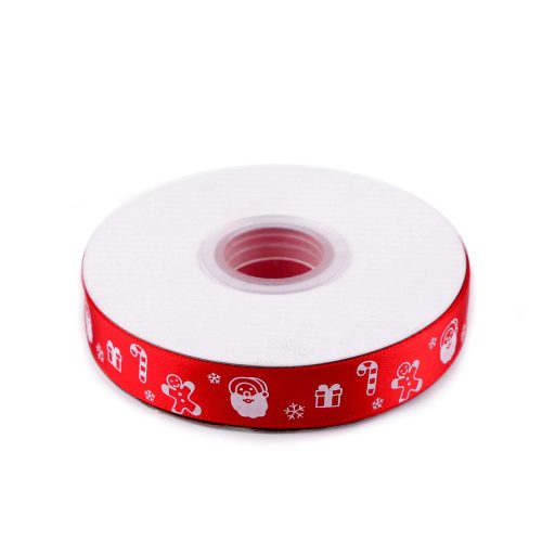 Karácsonyi szatén szalag csillag, mikuiás szélessége 16 mm