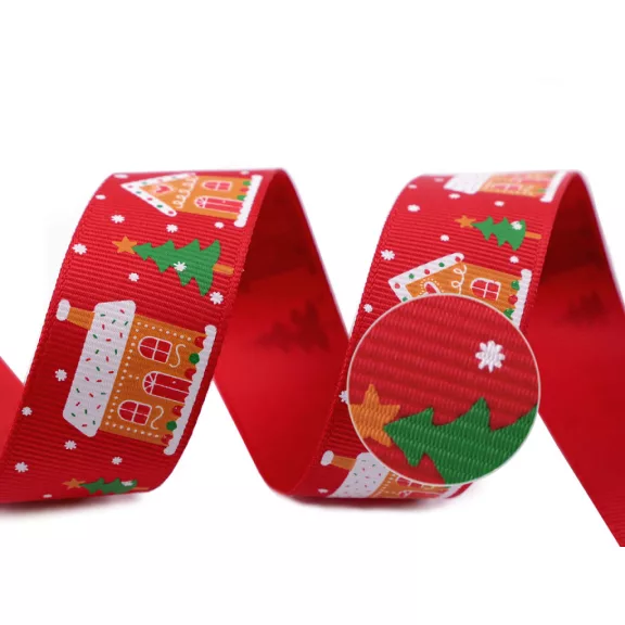Karácsonyi ripsz szalag házikók szélessége 25 mm grosgrain - 1 piros (45 m-es csomagolás) Karácsonyi ripsz szalag házikók szélessége 25 mm grosgrain - 1 piros (45 m-es csomagolás)