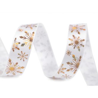 Karácsonyi szatén szalag pehely 16 mm