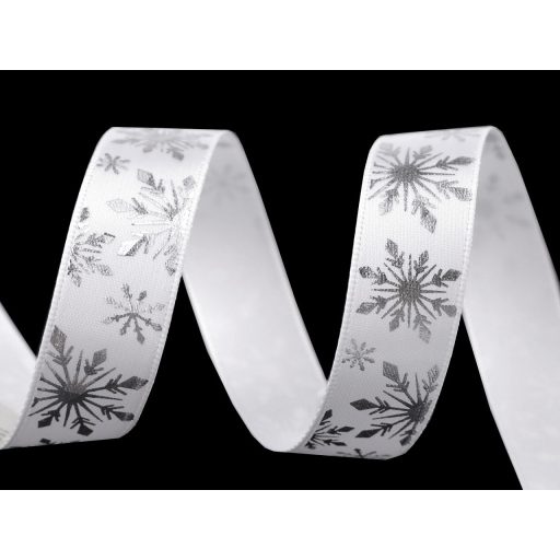 Karácsonyi szatén szalag pehely 16 mm