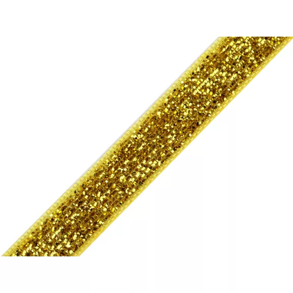 Lurex bársonyszalag széles 10 mm - 3 arany Lurex bársonyszalag széles 10 mm - 3 arany
