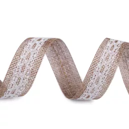 Juta szalag csipkével széles 25 mm