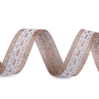 Juta szalag csipkével széles 25 mm