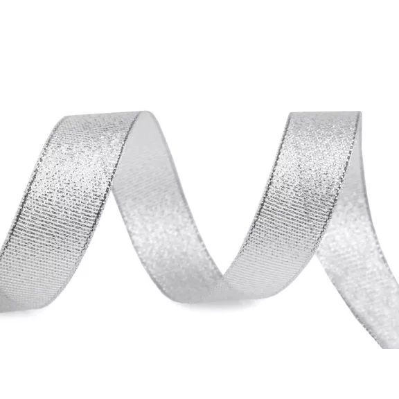 Brokát szalag lurexel szélessége 20 mm - 1 ezüst (22,5 m-es csomagolás) Brokát szalag lurexel szélessége 20 mm - 1 ezüst (22,5 m-es csomagolás)