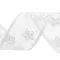 Organza szalag virágos és glitterres szélessége 40 mm - 1 fehér (22,5 m-es csomagolás)