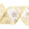 Organza szalag virágos és glitterres szélessége 40 mm - 2 sárga (22,5 m-es csomagolás)