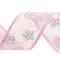 Organza szalag virágos és glitterres szélessége 40 mm - 3 rózsaszín világos (22,5 m-es csomagolás)