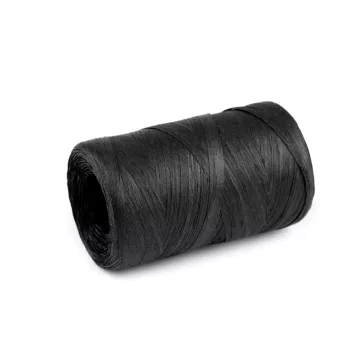   Raffia természetes, táskák kötéshez szélessége 5-8 mm - 10 fekete (3 db-os csomagolás)