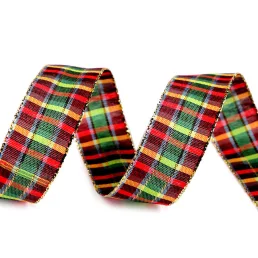 Kockás szalag lurexel szélessége 25 mm