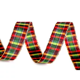 Kockás szalag lurexel szélessége 15 mm