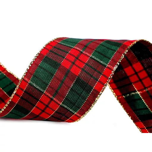 Kockamintásl szalag lurexel szélessége 38 mm