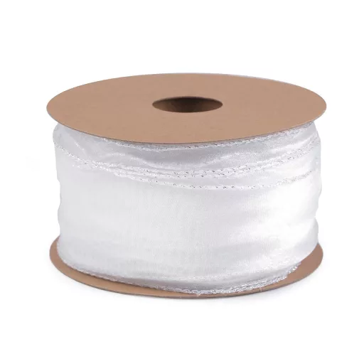 Organza szalag gyöngyházas fénnyel és lurexel szélessége 50 mm