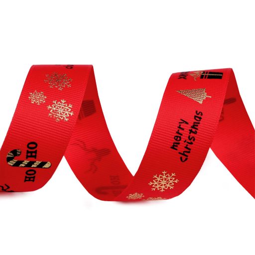 Karácsonyi ripsszalag 25 mm grosgrain