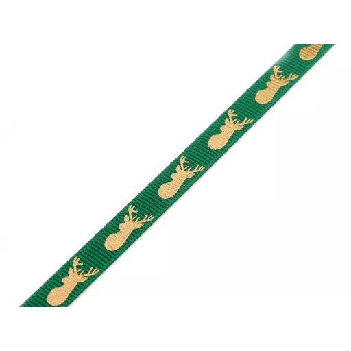 Karácsonyi ripsz szalag rénszarvas 10 mm grosgrain