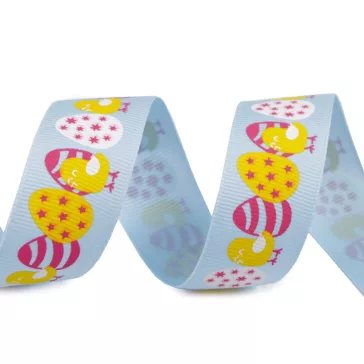 Húsvéti grosgrain szalag 25 mm ripsz - 1 világoskék 