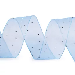 Organza szalag csiszolt kövekkel szélessége 38 mm