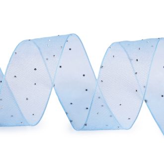 Organza szalag csiszolt kövekkel szélessége 38 mm