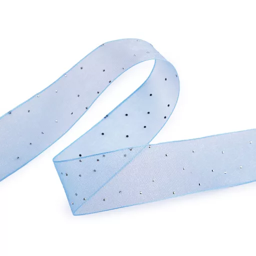 Organza szalag csiszolt kövekkel szélessége 38 mm