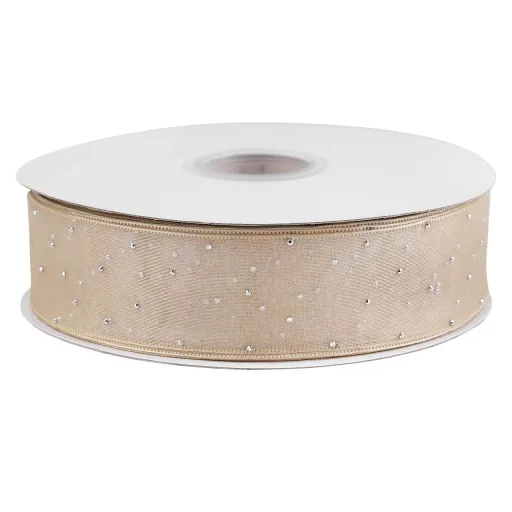 Organza szalag csiszolt kövekkel szélessége 38 mm
